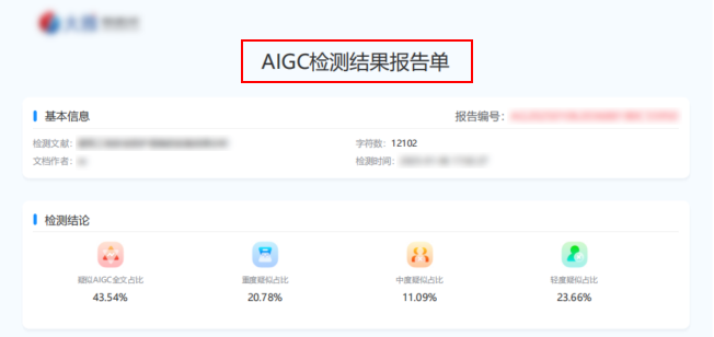 大雅AIGC检测报告示例