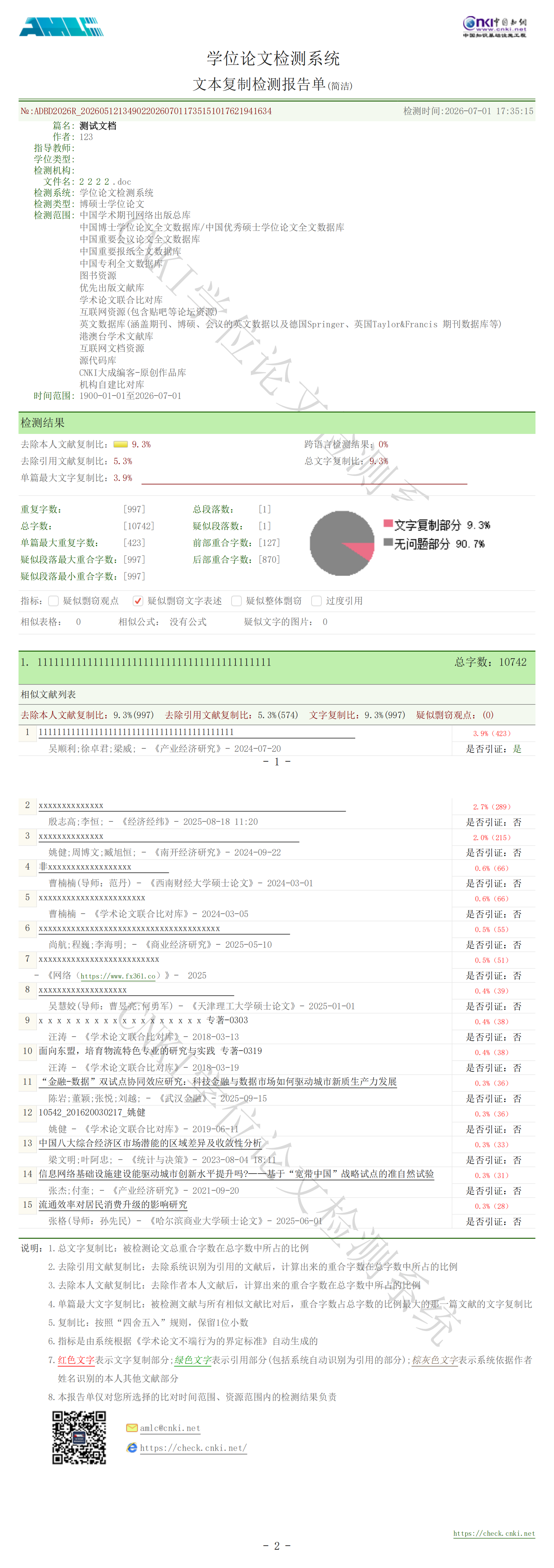 知网本科PMLC毕业论文查重完整报告样本